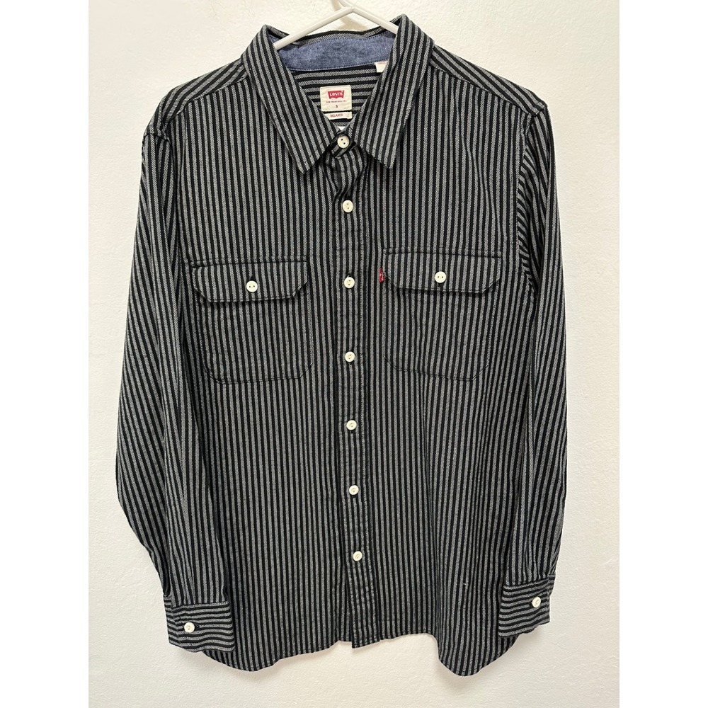 Levi's Relaxed Fit Mens Striped Long Sleeve Button Down Shirt Small Casual